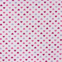 Wit met roze en paarse hartjes
