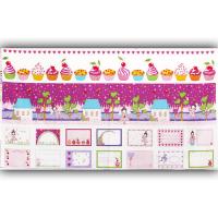 Paneel met randenen labels van Lizzy Fay 60x110 cm