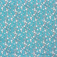 Aqua blauw met wiite bubbles