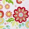 Wit met grote kleurige bloemen FQ