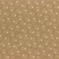 Creme met beige rondjes met bloemen FQ