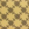FQ6254 - Geelbeige met bruine bloemen FQ