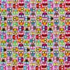 6266 - Roze met veelkleurige kleine uiltjes