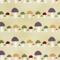 Beige met paddestoeltjes