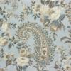 6432 - Blauw licht met wit-beige-grijze bloemen en paisly