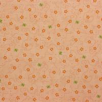 oranje met bloemmetje en groene vliegjes