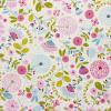 6485 - Ivoor/crme met gestileerde pastel veldbloemen