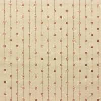 creme/beige met bruine gestippelde lijnen en rood bloemetje