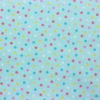 blauw met gekleurde bloemetjes FQ