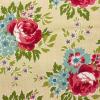 FQ6571 - Beige met grote rode rozen en blauwe bloemen FQ