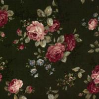Donkergroen met middelgrote rozen