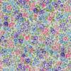 FQ6666 - Bloemen paars, roze, blauw en groen op witte ondergrond FQ