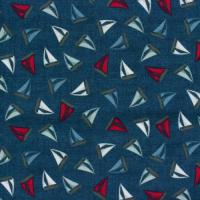 Donkerblauw met zeilbootjes FQ