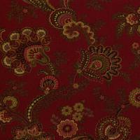 Donkerrood met paisley motief en bloemen FQ