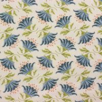 Creme met blauwe bloemen - Painted Lily Blue FQ