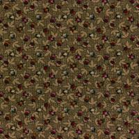 Beige fijn bruin ruitje met rood bloempje en beige blaadje FQ