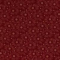 Rood met beige rondje, stipje en gestippelde stralen