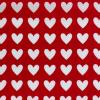 Rood met witte hartjes