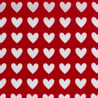 Rood met witte hartjes