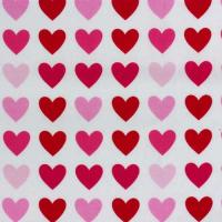 Wit met rode en roze hartjes FQ