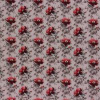 grijs met rood-roze bloemetjes