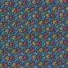 6768 - Blauw met rood, geel en blauwe bloemetjes