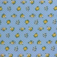 Dotted flowers Blue/Yellow FQ
