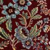6812 - Bordeaux met grote bloemen, blauw/geel/oudgroen