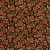 6836 - Donkerbruin met bloemen rozerood