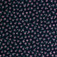 Donkerblauw met rood-wit bloemetje
